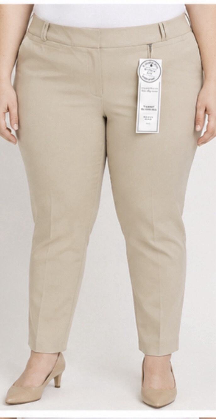 Charter Club Women’s 20W Curvy Fit Tummy Slimming Slim Ankle Pants Beige NWT